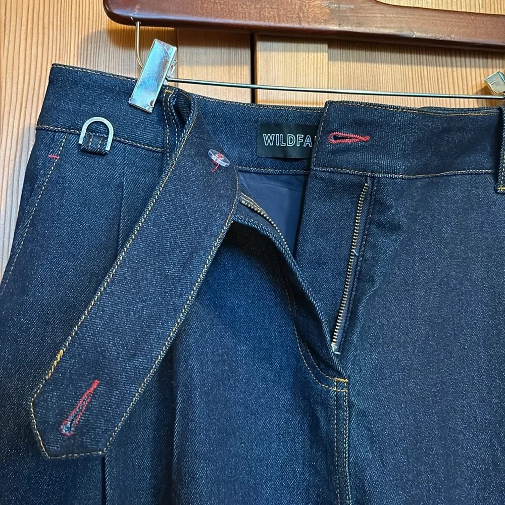 Wildfang Essential Denim Wide Leg Trouser -14 NWT - Picture 9 of 12